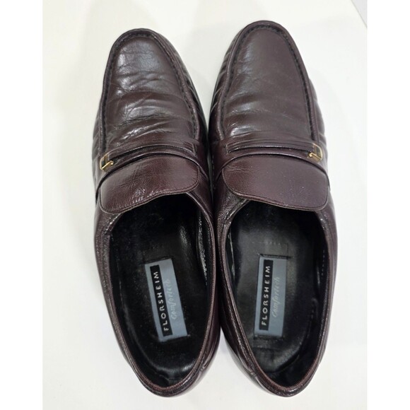 Florsheim Comfortech Mens 9D Burgundy Brown Leather Loafers Slip On Dress Shoes main image 6